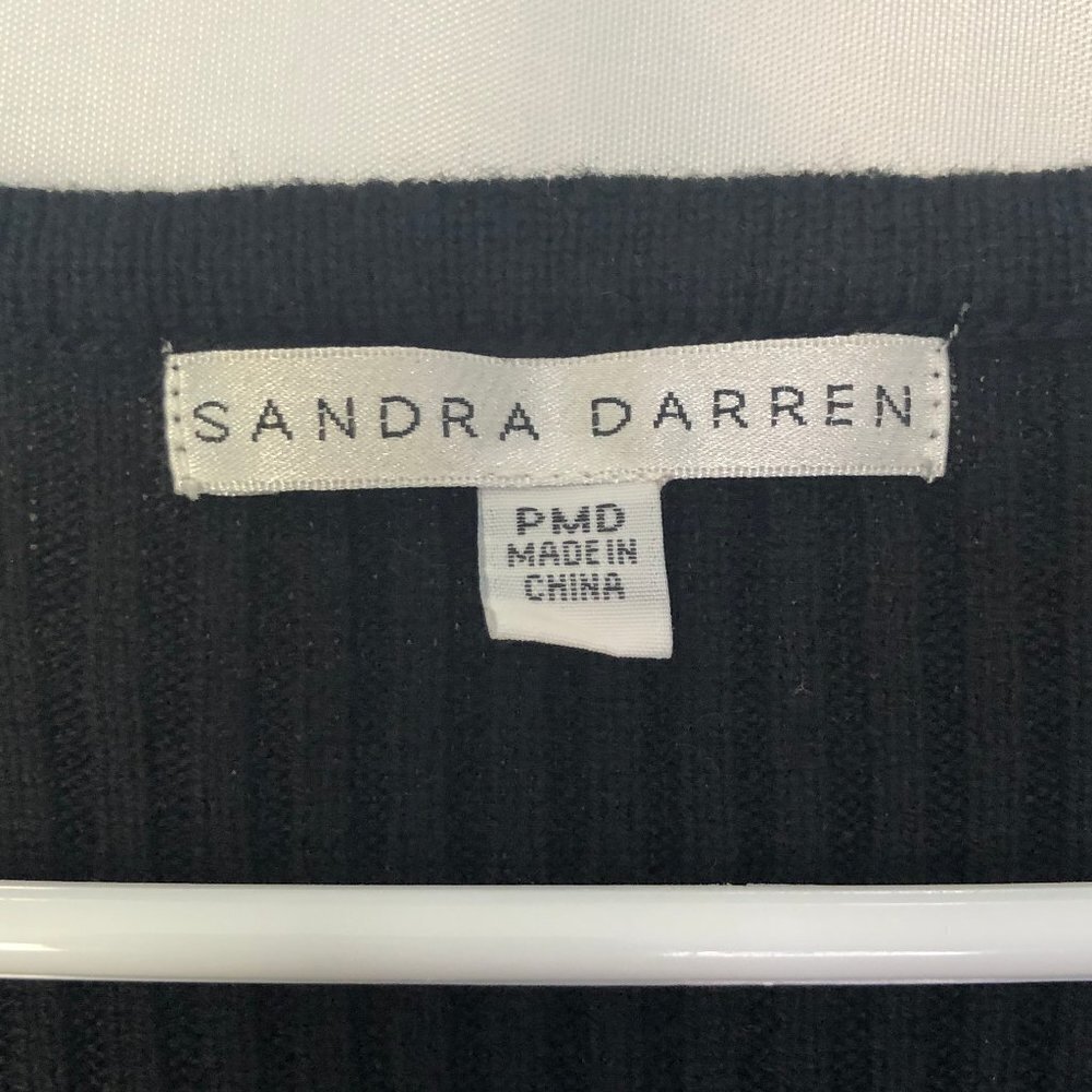 Sandra Darren Sweater Dress Color Black Cream and Gray Size PM - Picture 10 of 12